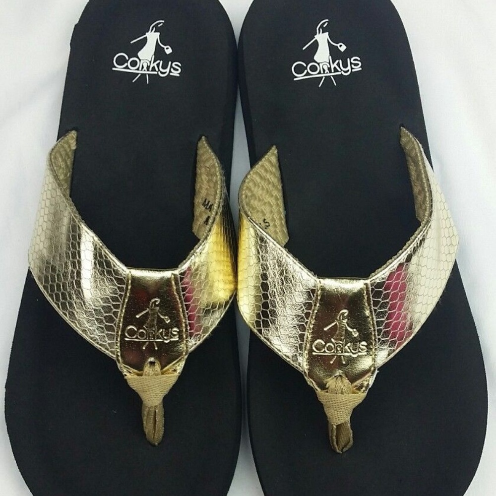 Corkys Royal Women's Flip Flop Sandals - Gold